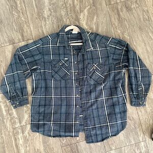 Carhartt Rugged Outdoor Wear Mens Shirt‎ Blue White Plaid See Measurement for Sz